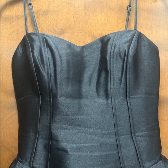 Express Black Satin Midi Dress - Picture 8 of 12